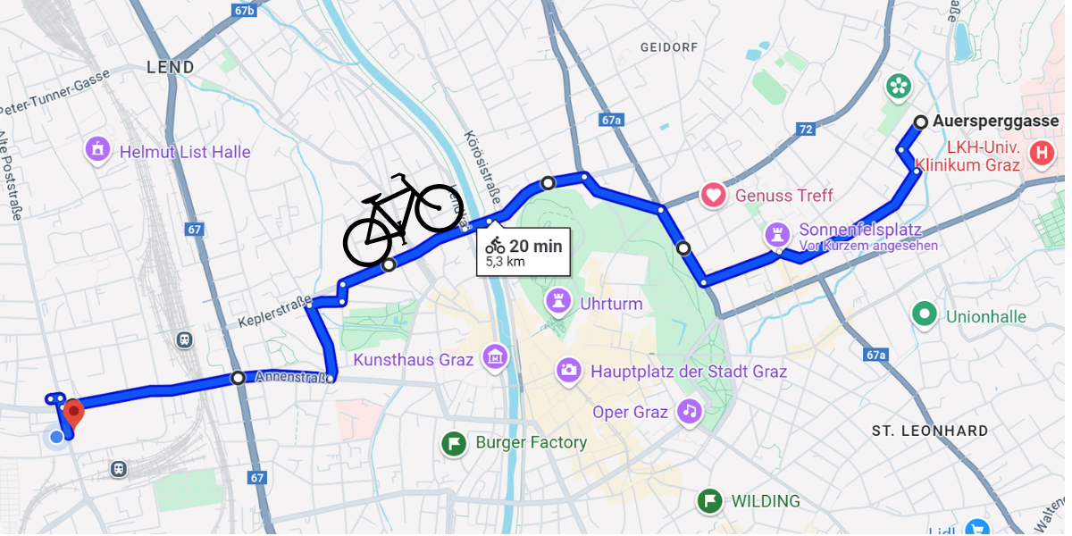 Rosl radelt durch Graz